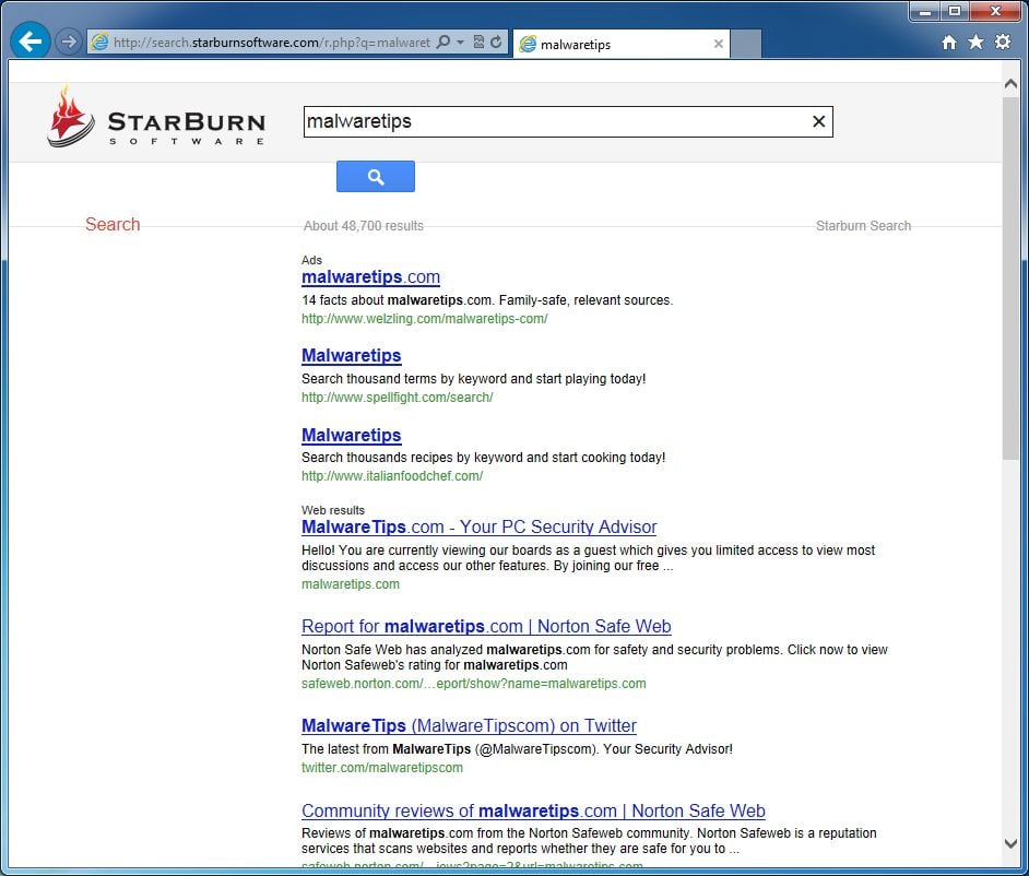 Searching.starburnsoftware.com redirect - Simple removal instructions,  search engine fix (updated)