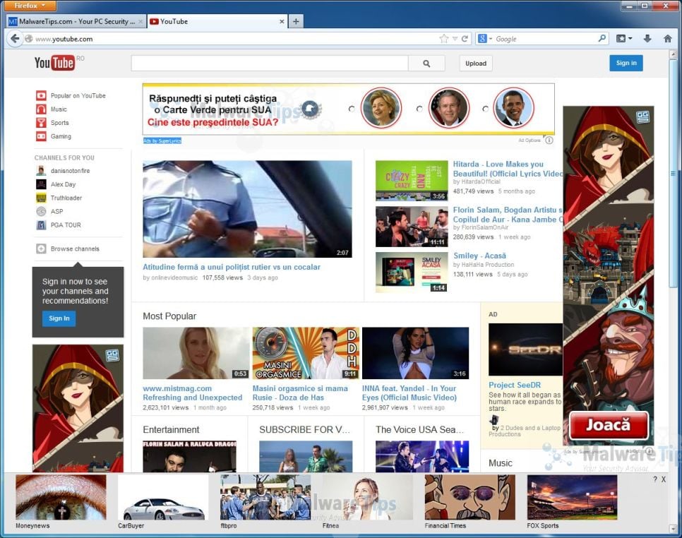 [Image: Ads by AddLyrics virus]