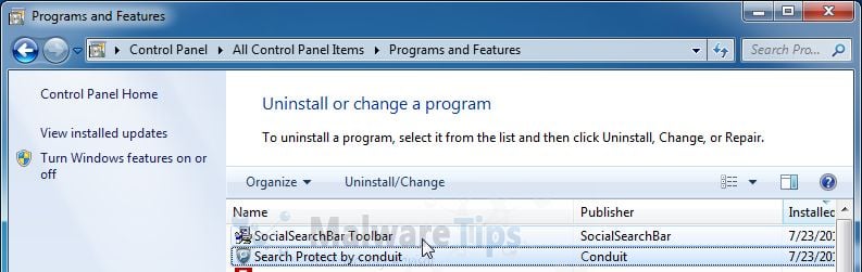 Uninstall Search Protect from Windows Virus