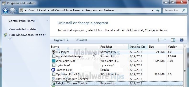 [Image:  Uninstall Kozaka 1.0.0 program from Windows]