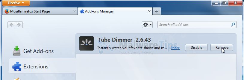 [Image: Tube Dimmer Firefox extension]