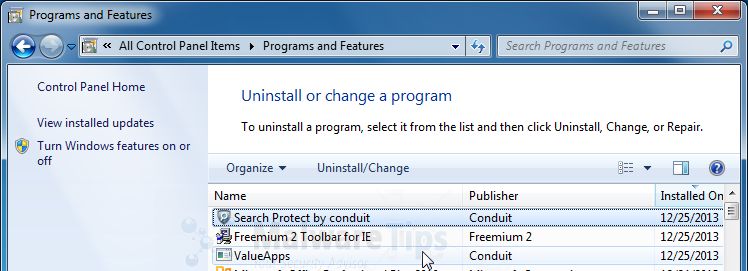 [Image: Uninstall Freemium 2 Toolbar from Windows]