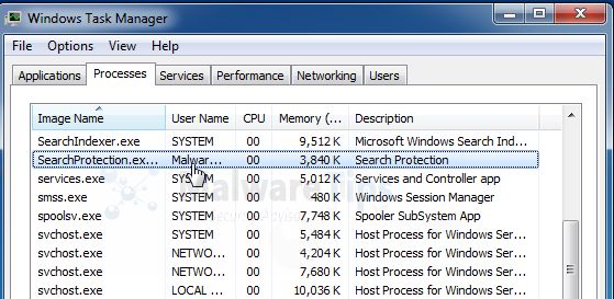 [Image: MyStart Search Protection in Windows Task Manager]