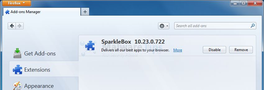 [Image: SparkleBox Toolbar Firefox extension]