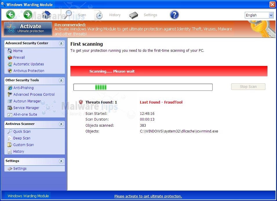 Picture of Windows Warding Module malware