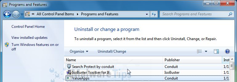 [Image: Uninstall IsoBuster Toolbar from Windows]