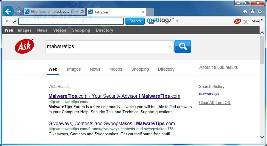 [Image: Motitags toolbar powered by Ask.com]