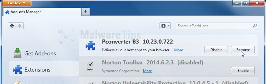 [Image: PConverter B3 Toolbar Firefox extension]