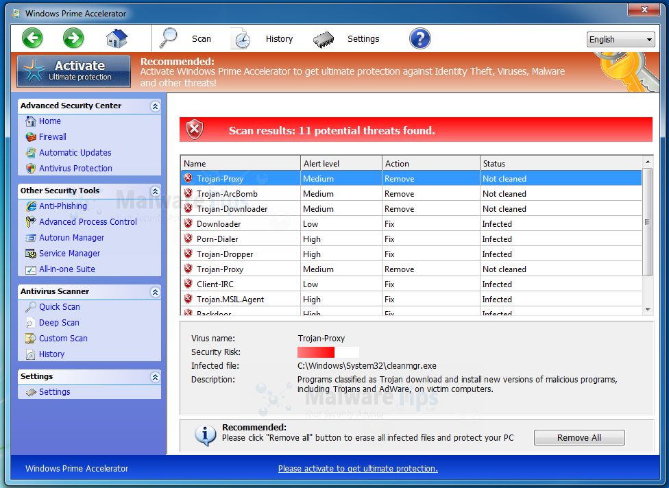 [Image: Windows Prime Accelerator malware]