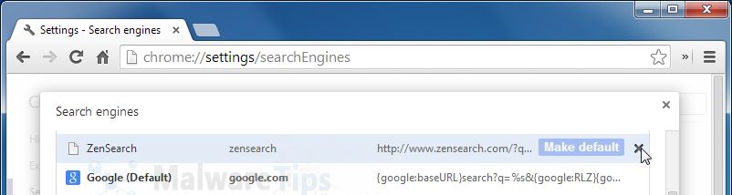 [Image: ZenSearch Chrome removal]