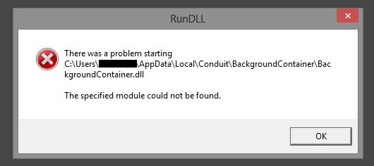 rundll error on startup windows 10
