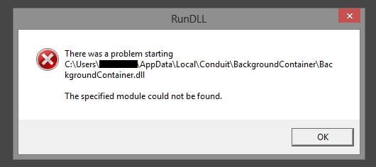 rundll error windows 10