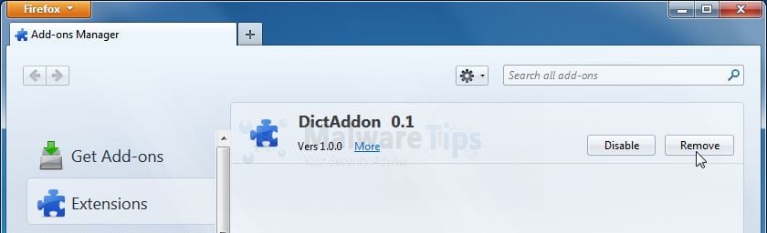 [Image: DictAddon Firefox extensions]