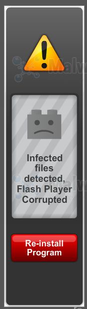 [Image: Infected files detected, Flash Player Corrupted virus]