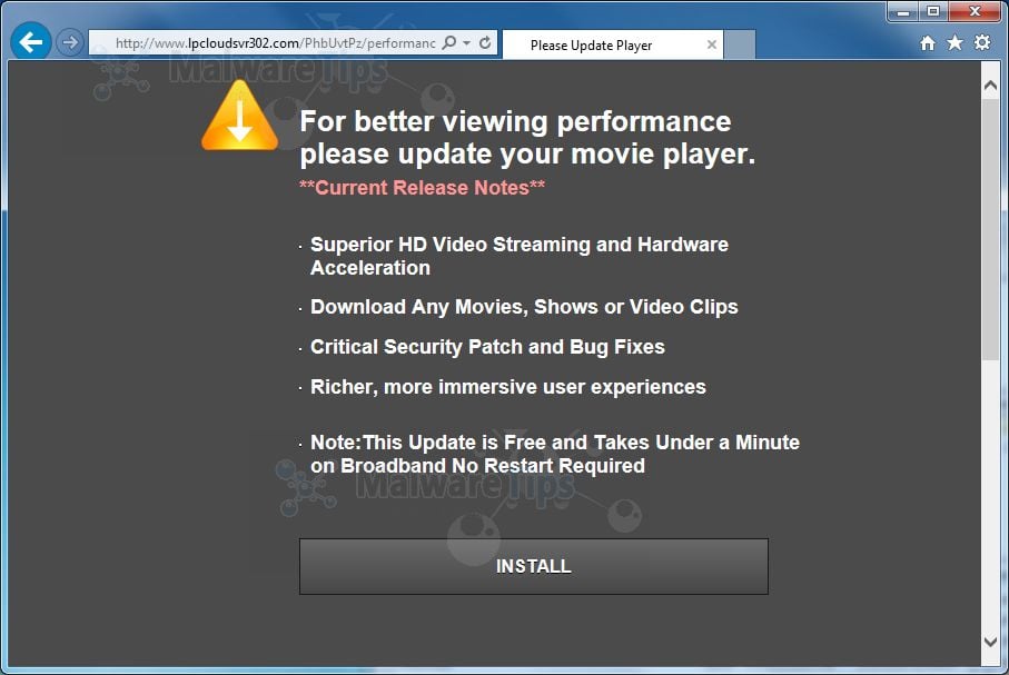 Remove "Please Update Player" Pop-up Virus (Removal Guide)