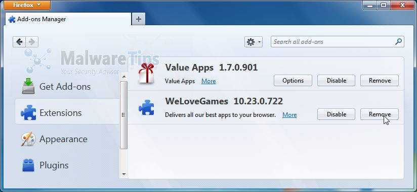 [Image: WeLoveGames Toolbar Firefox extension]