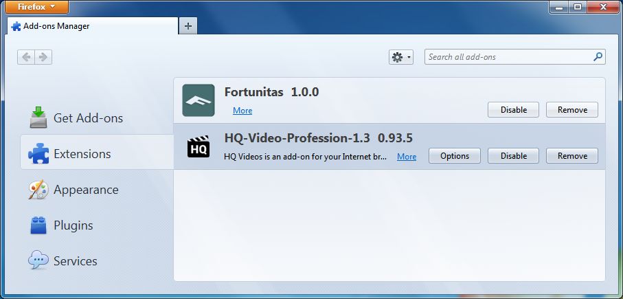 [Image: HQ-Video-Professional Firefox extension]