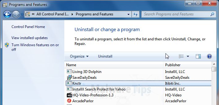 [Image: Uninstall HQ-Video-Professional program from Windows]