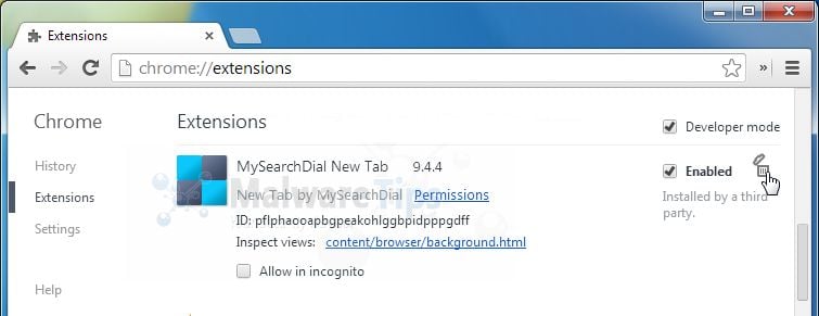 [Image: MySearchDial Toolbar Chrome extension]