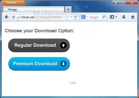 Picture of Ads.trkclk.net pop-up virus
