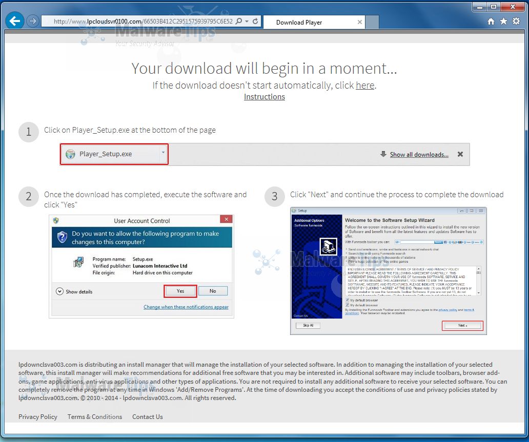 [Image: Lpcloudsvr0100.com pop-up virus]