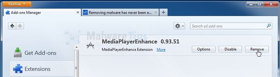 [Image: Media Player Enhance Firefox extension]