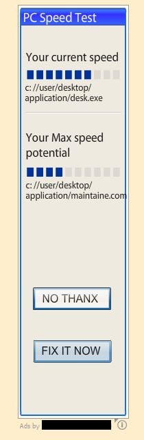 Picture of PC Speed Test virus