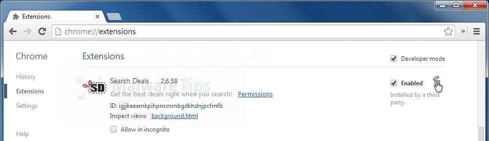 [Image: Remove the Search Deals By Injekt Chrome extensions]