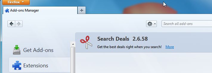 seach deals by injekt Firefox