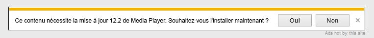 Ce contenu nécessite la mise à  jour 12.2 de Media Player ads