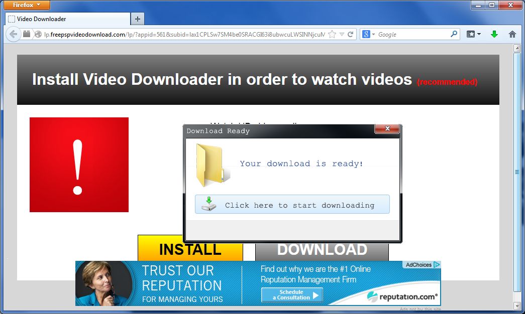 Picture of Codec Performer Update is Recommended virus