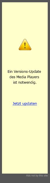 Ein Versions Update des Media Players ist notwendig removal
