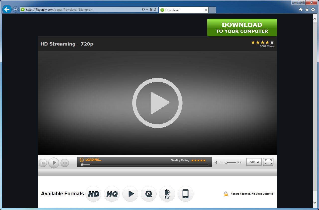 FlixJunky.com pop-up virus