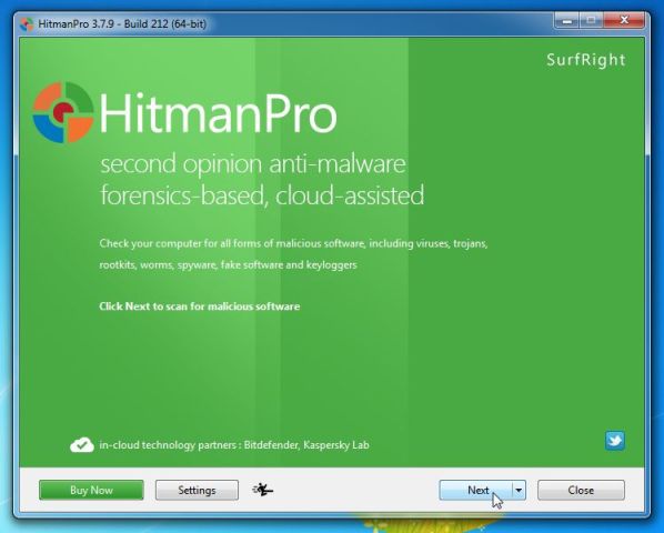 [Image: HitmanPro start-up screen]
