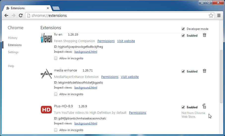 [Image: Plus-HD 8.9 Chrome extensions]