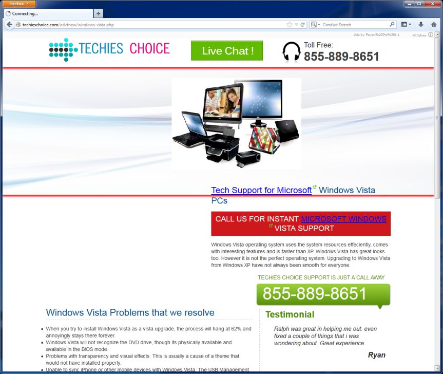TechiesChoice.com pop-up virus
