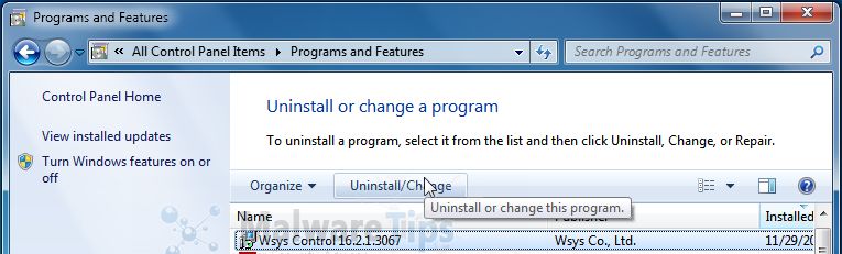 [Image: Uninstall Wow.utop.it malicious program from Windows]