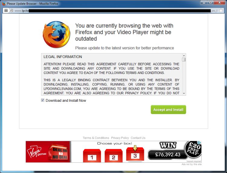 Picture of lpcloudbox410.com popup virus