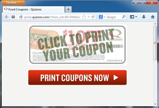 [Image: Qclub.quiznos.com pop-up virus]