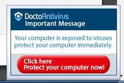 [Image: DoctoAntivirus Important Message pop-up]