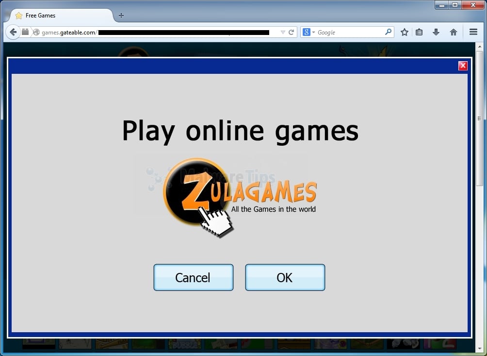 [Image: Games.gateable.com popup virus]