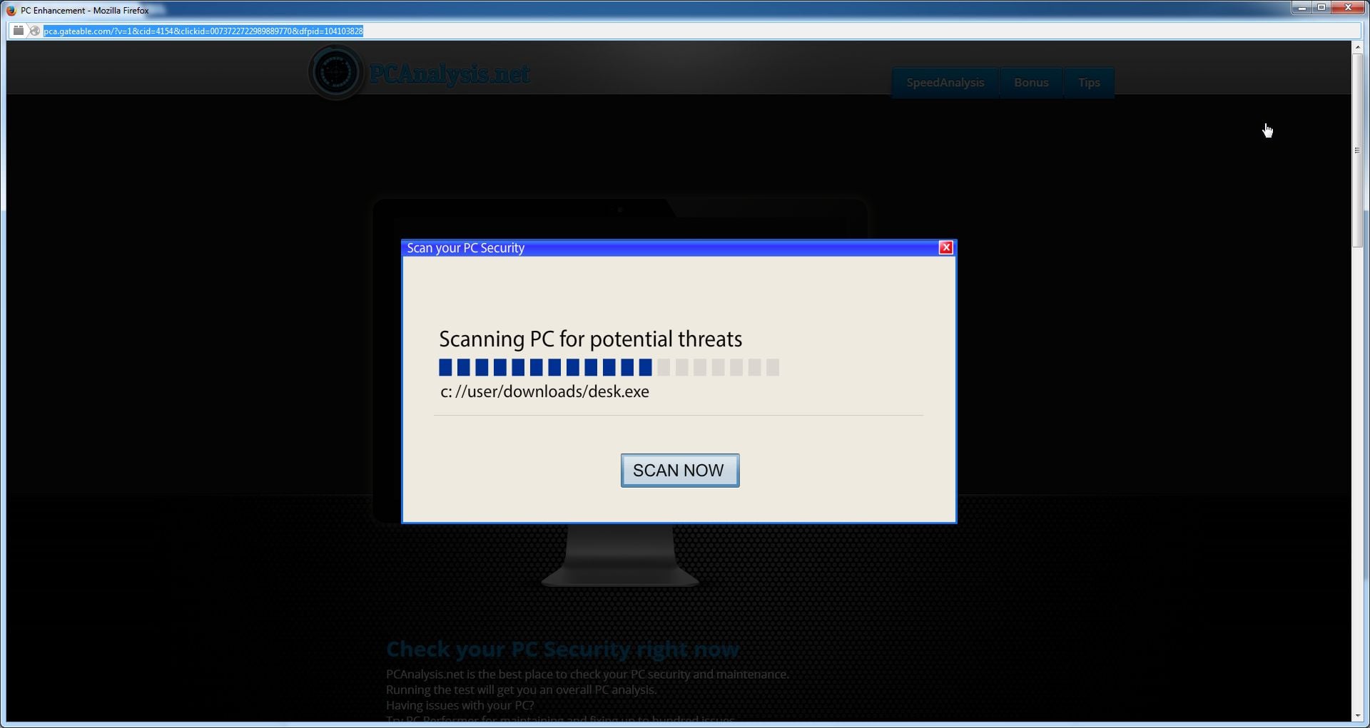 [Image: Pca.gateable.com popup virus]