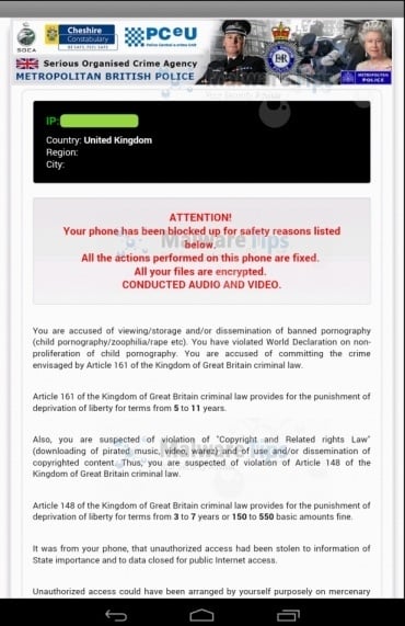 [Image: Attention! Your phone has been blocked up for safety reasons Android virus]