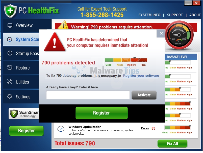 PC HealthFix pop-up virus