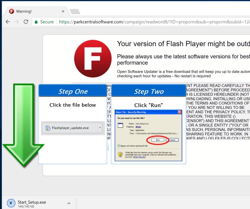 update your flash player virus removal