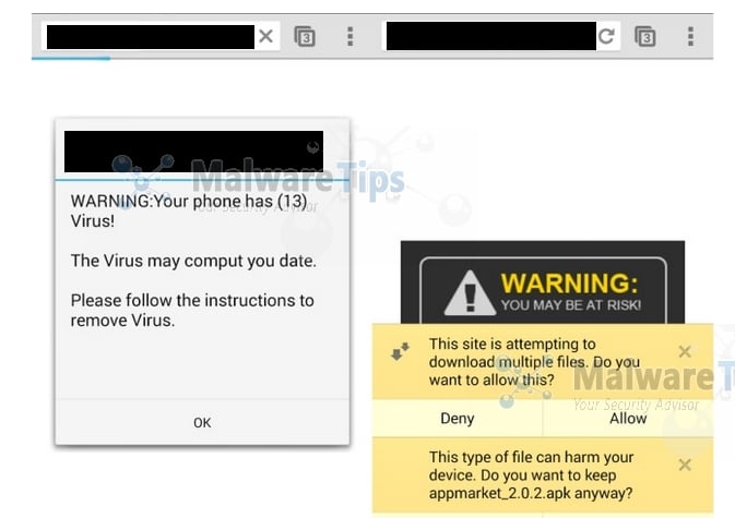 [Image: Android pop-up virus]