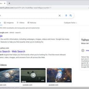 Image: Chrome browser is redirected to ES.Search.Yahoo.com