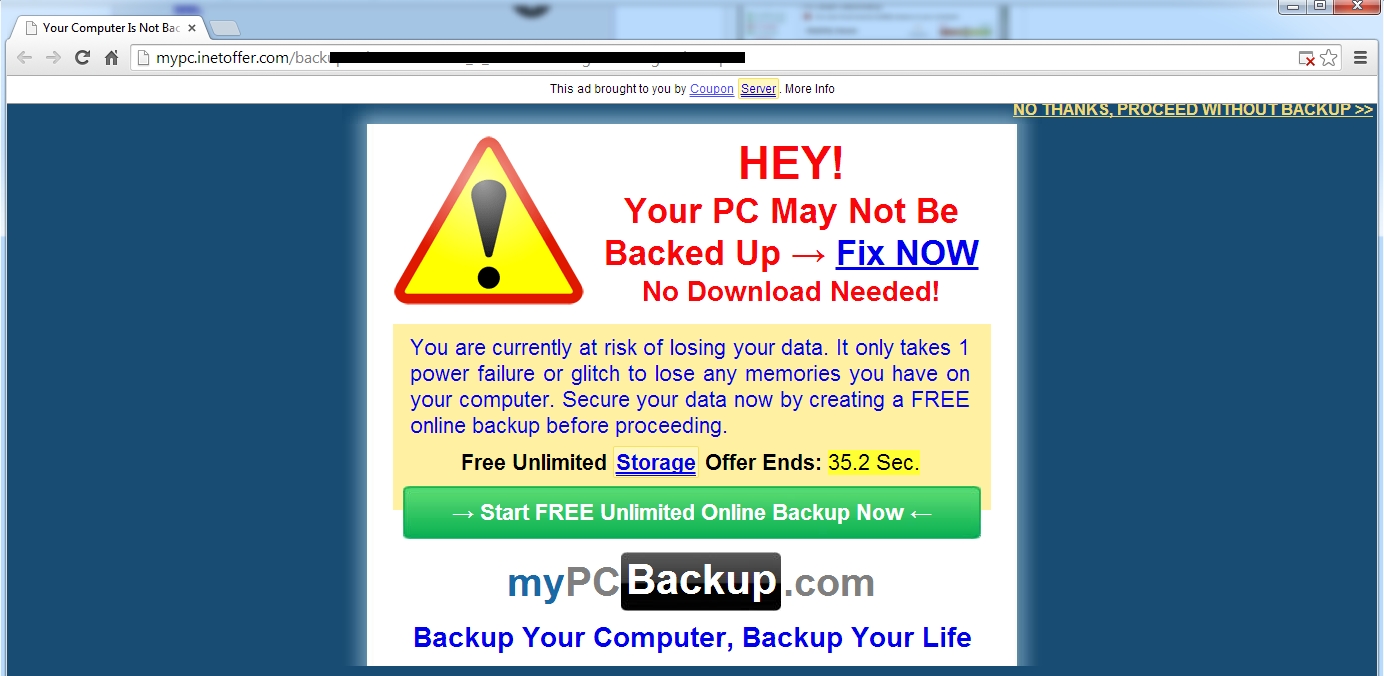 MyPc.inetoffer.com pop-up virus