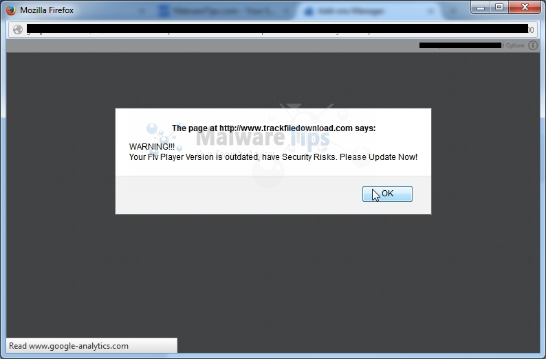 [Image: TrackFileDownload.com pop-up virus]