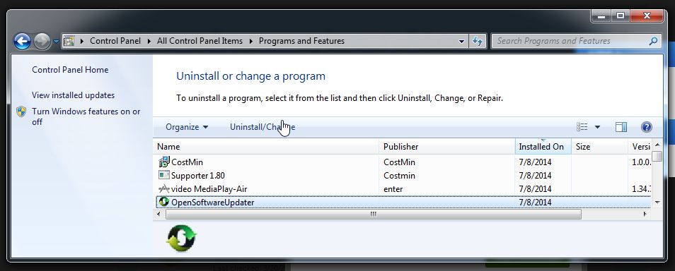 open software updater remove